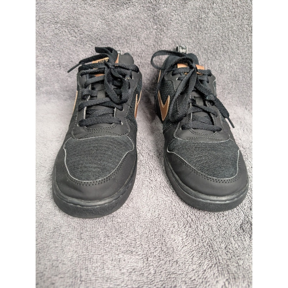 Nike Womens Court Borough Low Black Bronze Sneakers 861533-002 Size 8.5